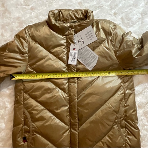 New! Woolrich Quilted Gold Puffer Down Jacket Sz M - Picture 11 of 15
